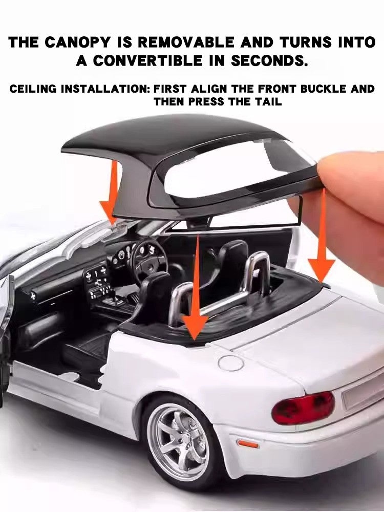 Miniatura 1/32 MX5 Liga Fundido Metal MX-5 Modelo de Carro de Brinquedo Veículo com Som e Luz Coleção Hobbies Presentes para Crianças Meninos Meninas