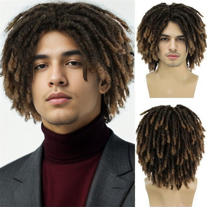 Peruca Trançada Suja Africana, Peruca Trançada Sintética, Capacete Masculino Completo, Roupa Diária Popular, Peruca Trançada Preta Rock Ball