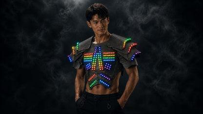 Cyber LED Glow Armor Cape – Illuminated Cosplay & Club Wear