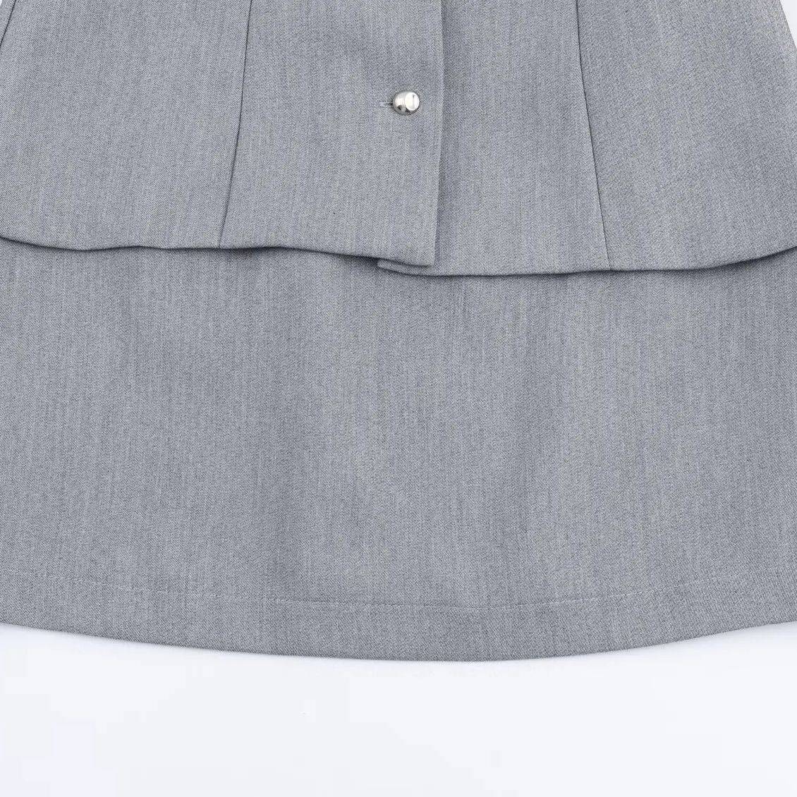 DiYiG WOMAN 2025 autumn new fashion vest fake two-piece effect dress chic round neck sleeveless mini skirt Vestidos Mujer