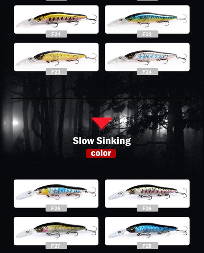 MEREDITH Iscas de Pesca Minnow Wobbler Lento Afundando ou Flutuando 110mm Isca Artificial Rígida Profundidade 0-3m Isca para Baixo e Lúcio