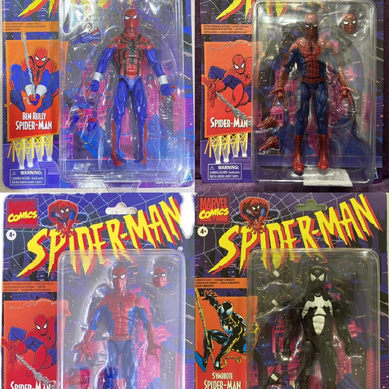 16CM 1/12 Cartão Pendurado Retrô Homem-Aranha Simbiose Action Figure Articulado Brinquedos Kit Modelo Enfeite de Mesa Menino Brinquedo PVC Presente Divertido