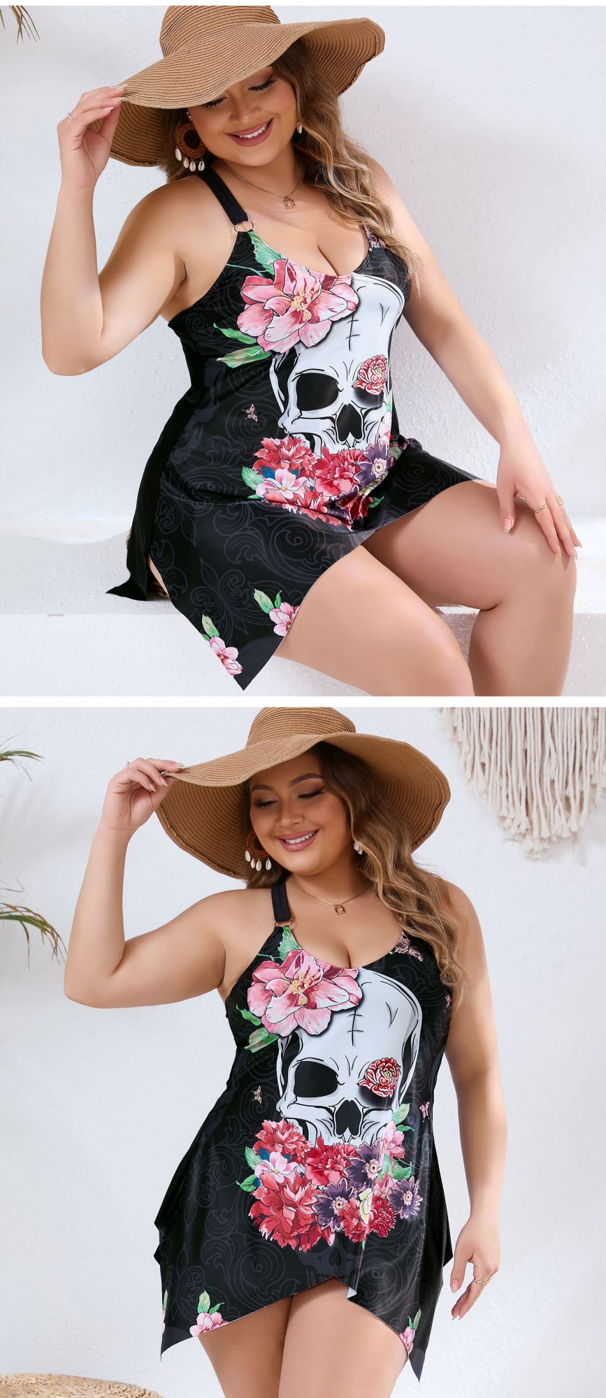 VigoBreviya 2025 Print Strapped 2 Piece Plus Size Tankini Women High Waist Curvy Swimsuit Lady Brazilian Beach Big Bathing Suit