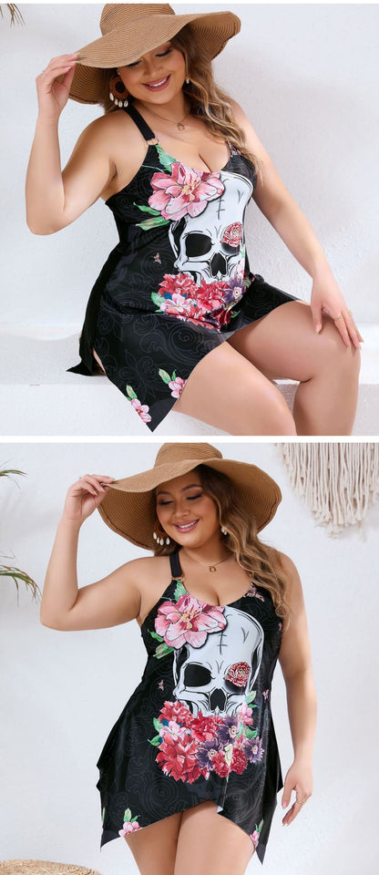 VigoBreviya 2025 Print Strapped 2 Piece Plus Size Tankini Women High Waist Curvy Swimsuit Lady Brazilian Beach Big Bathing Suit