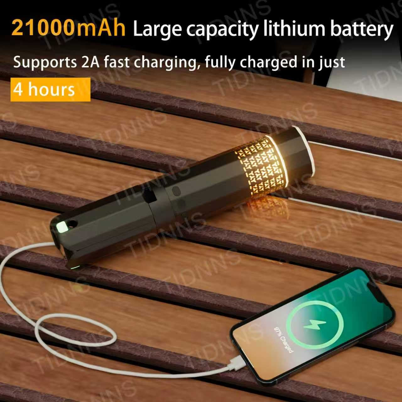 Telescopic Camping Light Rechargeable 21000mAh Portable Outdoor Camping Lantern 4 Light Modes With Tripod Storage Bag Emergency