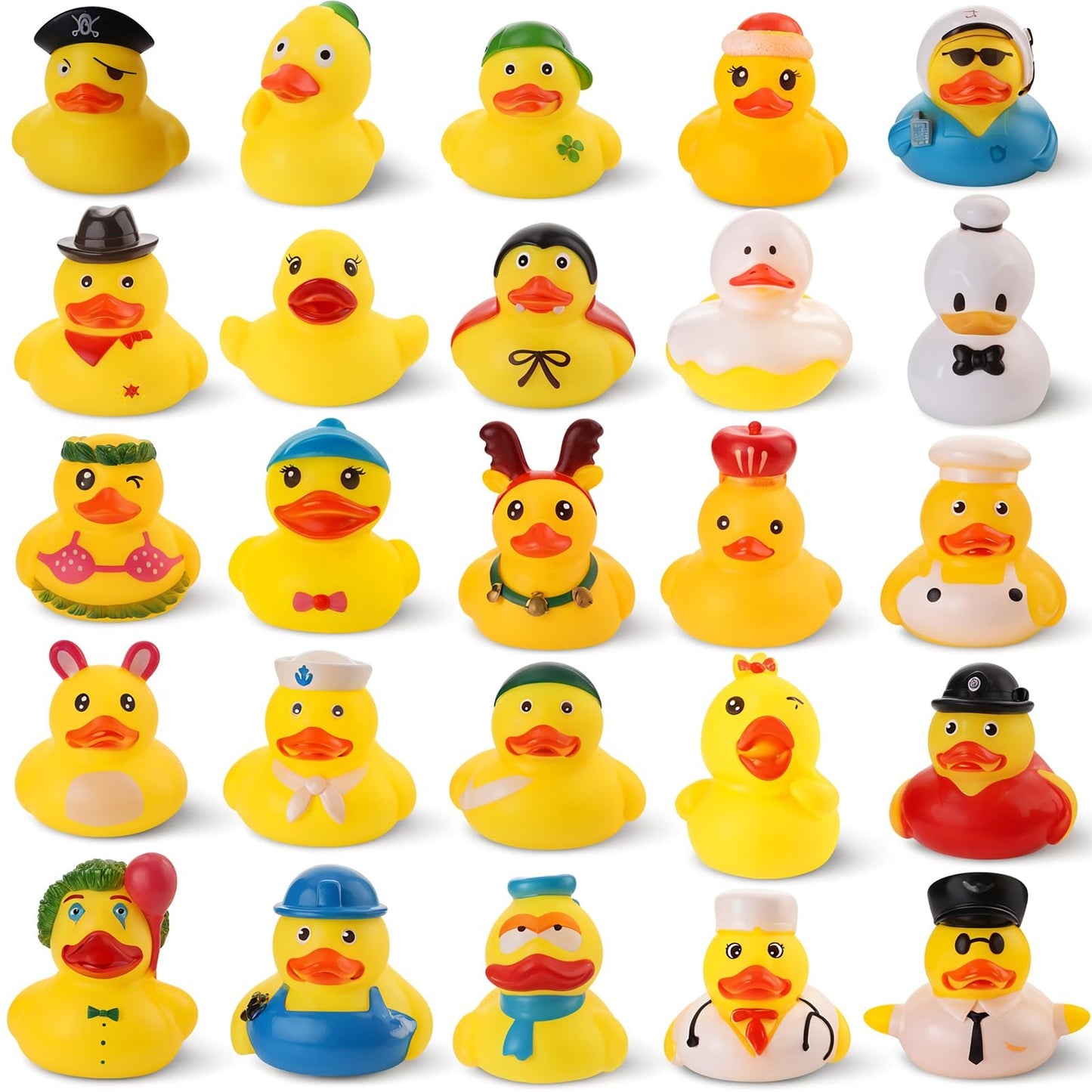 Patos de Borracha de Verão, Patos de Borracha Pequenos Sortidos em Massa, Mini Patinhos de Borracha para Banho de Bebê e Brinquedos de Piscina, Pato de Cruzeiro