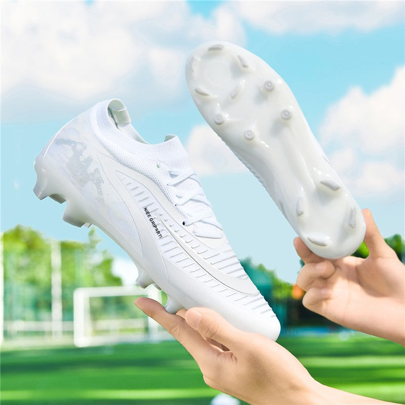 New Men's Soccer Shoes High-Top Soccer Cleats Outdoor Breathable Athletic Professional Spikes Youth Boys Football Shoes Unisex