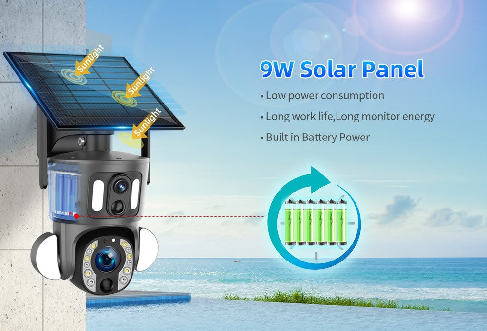 LS VISION 4K 20X Optical Zoom Dual Screen Solar Camera Outdoor 8MP 4G/WiFi PTZ Dual PIR Detection Auto Tracking Security Cameras