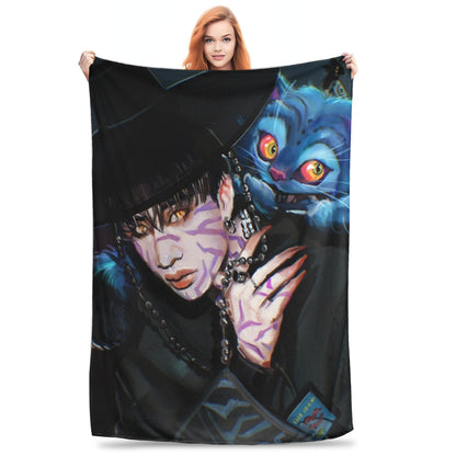 Kpop Demon Hunters Zoey Huntrix Blankets  Plush Vintage Soft Throw Blankets for Bedspread Summer,
