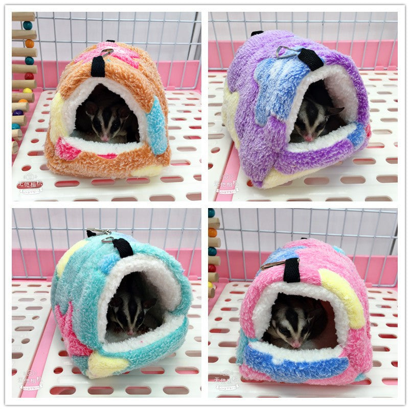 Ninho de Hamster Bolsa de Mel Esquilo Ramo de Flor Brilhante Porquinho-da-índia Porco-da-holanda Gato Longo Suprimentos de Aquecimento de Inverno para Animais de Estimação Gaiolas de Algodão