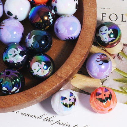 10-30PC 16mm Halloween Theme Ghost Pumpkin DIY Beads for Halloween Prank Carnival Party Decorations Party Favors Gift Bag Filler