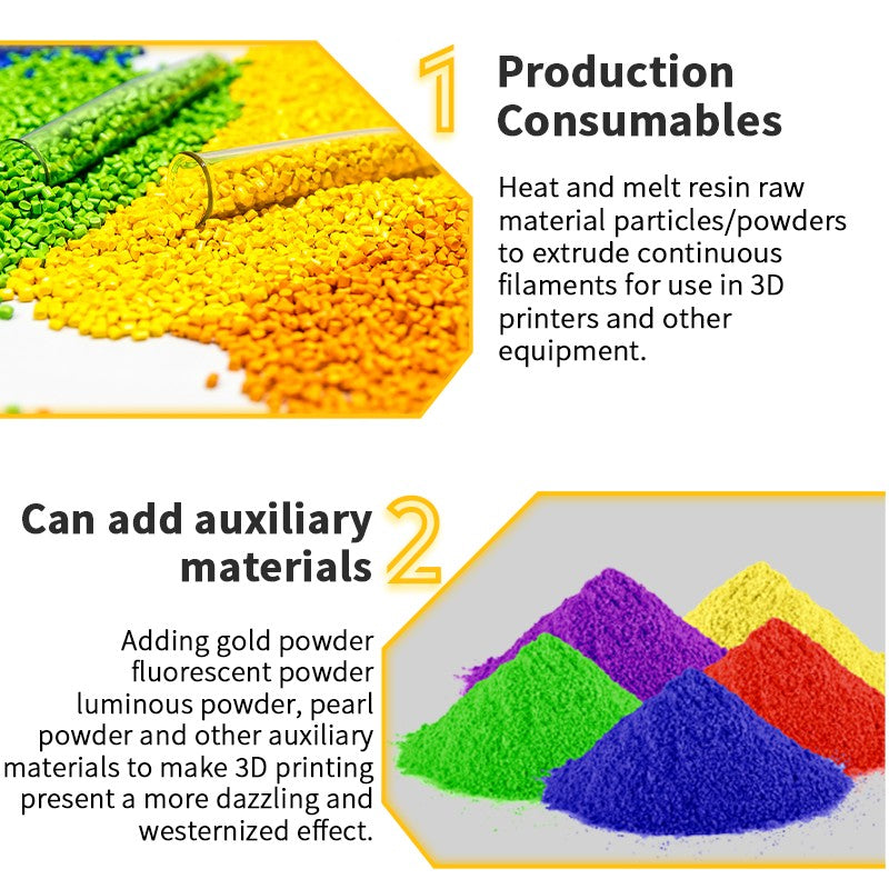 Extrusora HT400 Fabricante de Filamento 3D Extrusora de Filamento 3D Máquina de Extrusão de Consumíveis de Impressão 3D de Mesa Bicos de 1,75mm 2,85mm 3mm