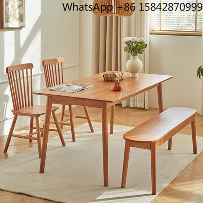 Pure solid wood home Nordic style simple dining table