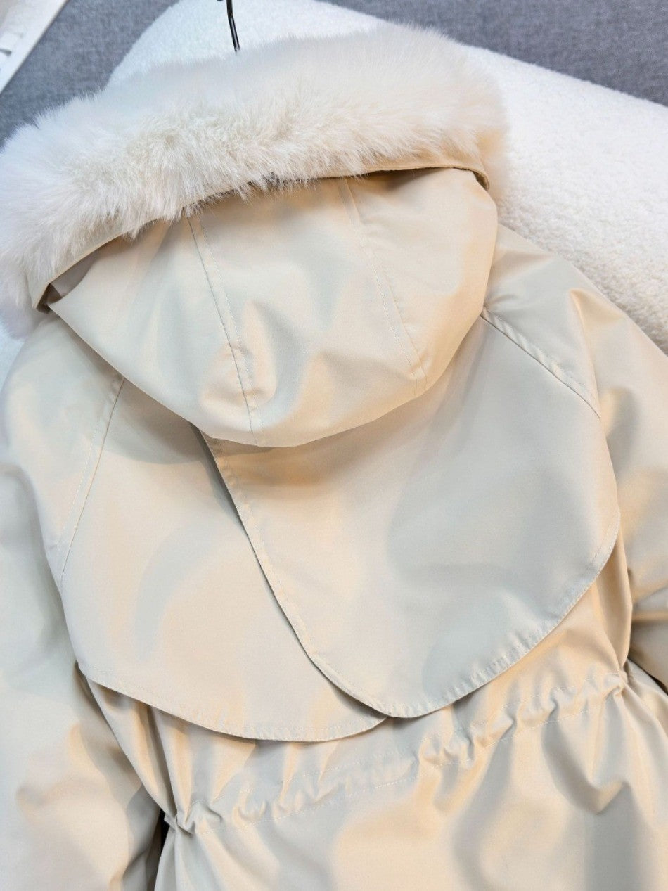 New in Women's Autumn Winter Fashionable Loose Hooded Jacket Solid Color Casual Thick Warm Zipper Parka Coat Clothes Tops