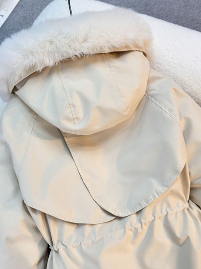 New in Women's Autumn Winter Fashionable Loose Hooded Jacket Solid Color Casual Thick Warm Zipper Parka Coat Clothes Tops