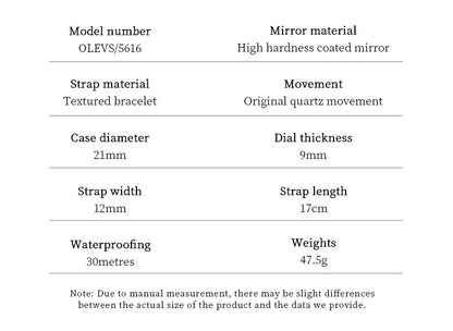 OLEVS 5616 Women Watch Luxury Brand Quartz Watch Classic Original Square Gold Women Watch Waterproof Luminous Watch Reloj Hombre