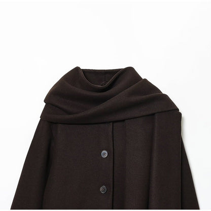 Fashion British Style Trench Coat with Detachable Scarf Women's Single Breasted Long Sleeve Jacket 2025 Winter Classic Outerwear