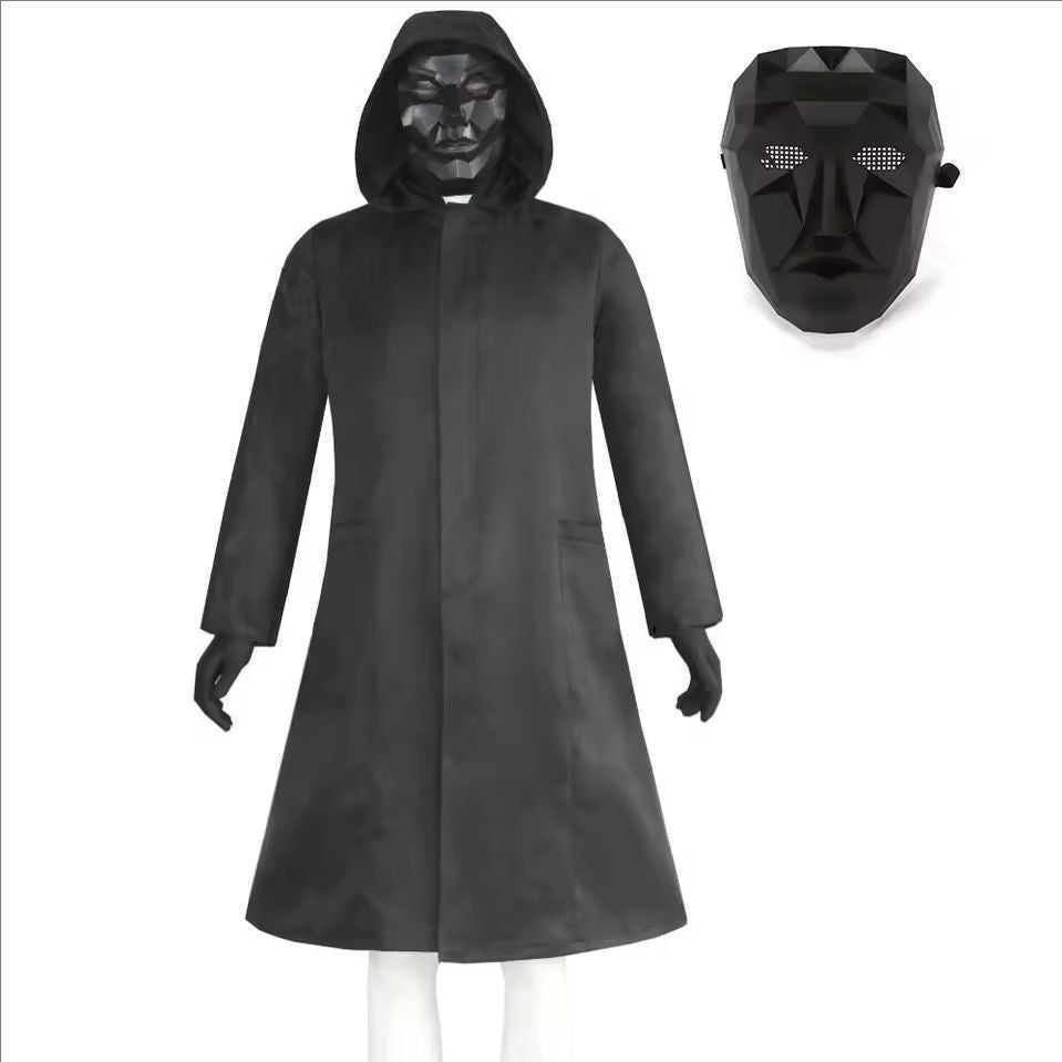 Adult Calamari Game Cosplay Costume With Gloves Black Triangle Disguise Round Square Carnival Party Medieval Coat Mask Set Hallo