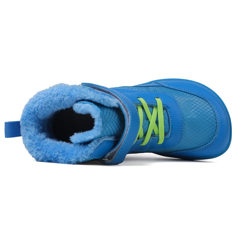 New Children's wide toe barefoot snow boots Little/Big/Kid Wide Toe Minimalist Sneakers Girls waterproof high-top cotton shoes