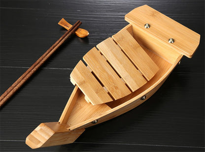 Culinária Japonesa Barcos de Sushi Ferramentas de Frutos do Mar Barco de Madeira de Bambu Feito à Mão Sashimi Pratos Frios Variados Louças Fornecedores de Bar