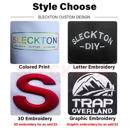 SLECKTON Custom Logo Embroidery Quick-Dry Baseball Cap for Summer Protection Breathable Waterproof Design DIY Picture Print