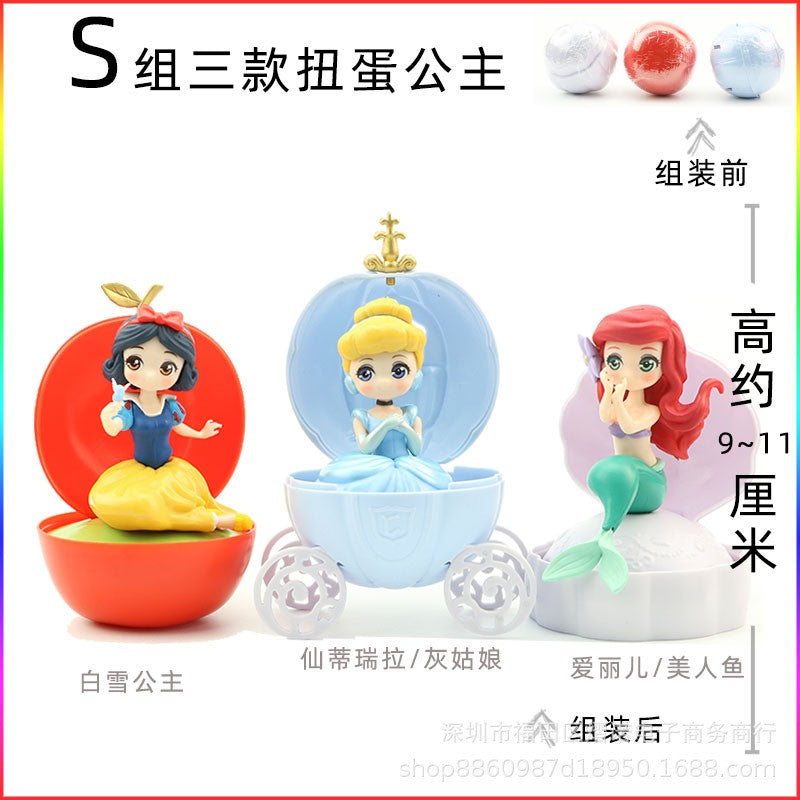 Kit com 3 Bonecas de Ação Criativas Disney Princesas Branca de Neve Ariel Jasmine Cinderela Rapunzel – Presente Para Crianças Meninas