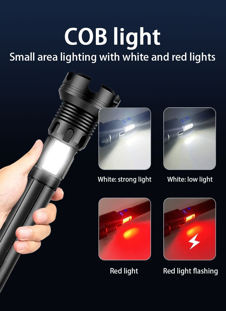 2025 New 15000mAh High Power XHP390 Flashlights 100000000LM Ultra Powerful Flashlight Rechargeable Lantern Outdoor Camping Torch