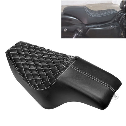 Banco Duplo Dianteiro Traseiro Preto para Piloto e Passageiro para Motocicleta Harley Sportster XL883 1200 Custom 72 48 2004-2016