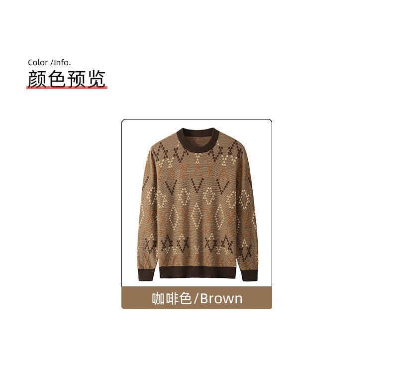 Men's Casual Crewneck Sweaters Cable Knit Thermal Pullover Sweater
