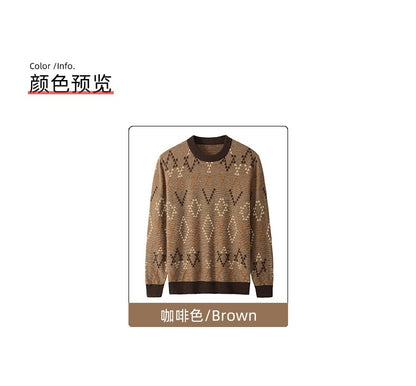 Men's Casual Crewneck Sweaters Cable Knit Thermal Pullover Sweater