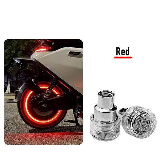 LED Motorcycle Bicycle Wheel Fluorescent Light Tire Valve Light Cover Decoration Neon Electric Car Moto Modification Accessories