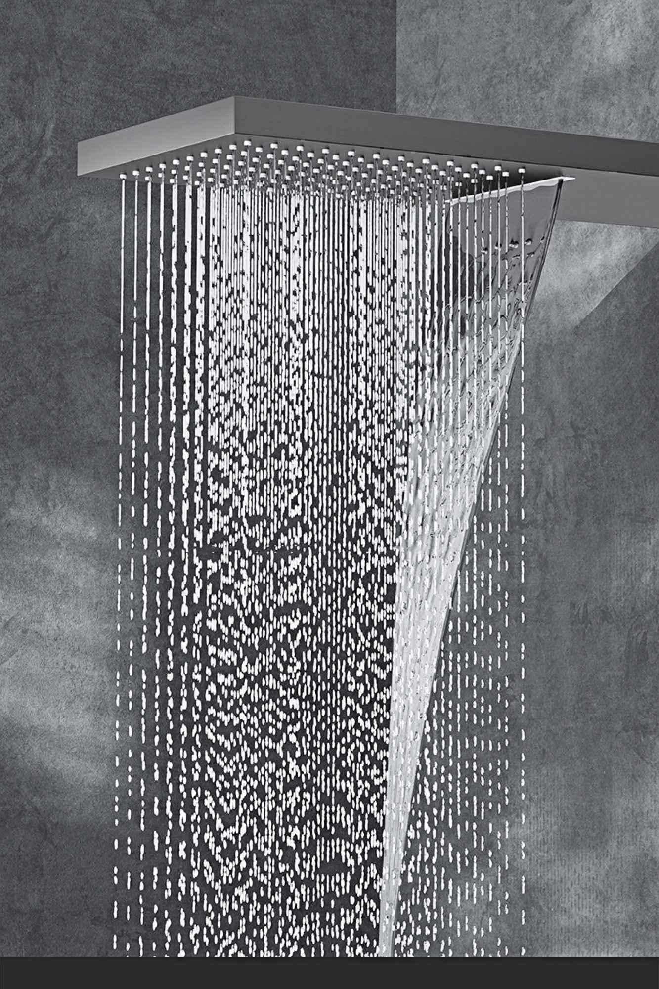 Luxury  black brass shower system wall-mounted LED digital display design Cold & hot dual-control 4-function ceiling shower Tap