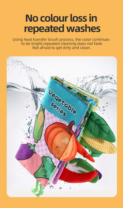 Baby Cloth Book 6-page 0-3 Year Old Infant Early Education Toys Vegetable Enlightenment Cognition Cloth Book Baby Toys