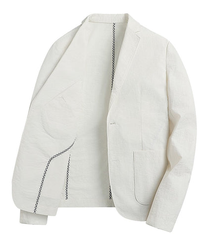 Summer thin suit men's jacket fashion handsome casual high-grade sense of light luxury suit jacket single west sun-protective cl