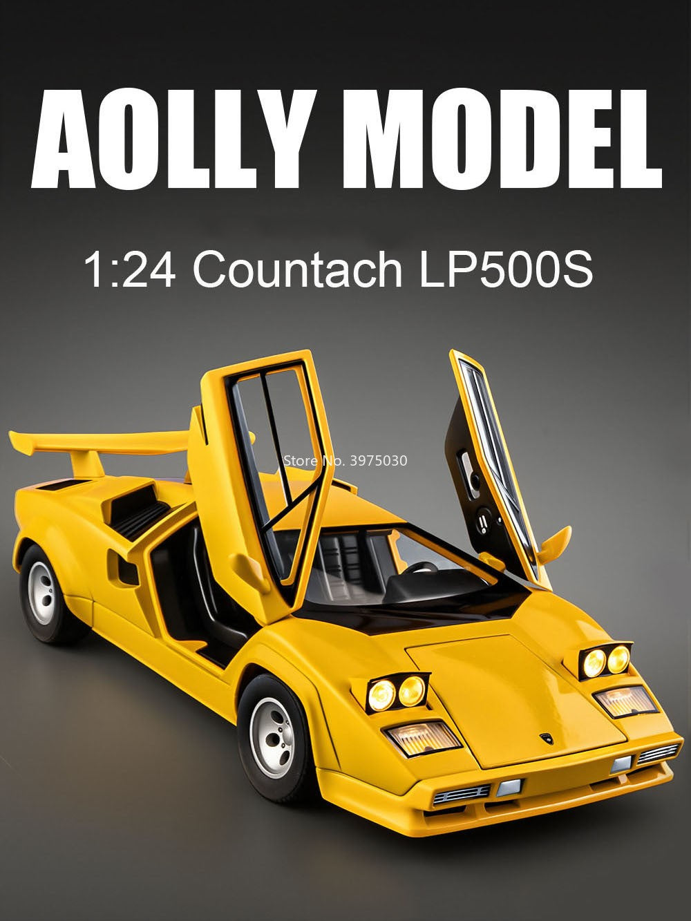 1:24 Lambor Countach LP500S Models Cars Toy Alloy Diecast Doors Opened Supercar with Pull Back Miniature Vehicle Kids Best Gifts