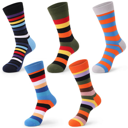5 Pairs Mens Dress Socks Plus large Size?High Quality Combed Cotton Crew Socks?Black Cool Argyle Breathable Casual Socks for men