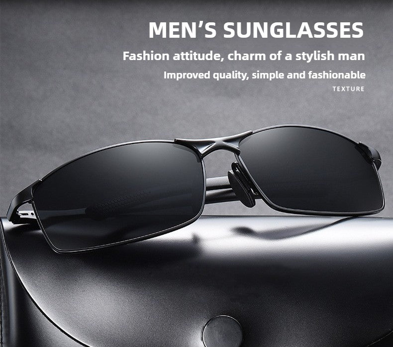 Óculos de Sol Polarizados com Armação de Metal e Lentes Fotocromáticas, Visão Noturna, Adequados para Esportes, Ciclismo, Pesca, Condução e Acampamento
