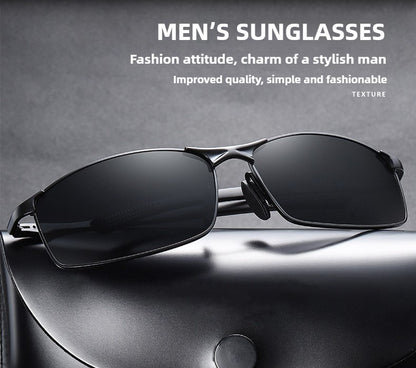 Óculos de Sol Polarizados com Armação de Metal e Lentes Fotocromáticas, Visão Noturna, Adequados para Esportes, Ciclismo, Pesca, Condução e Acampamento