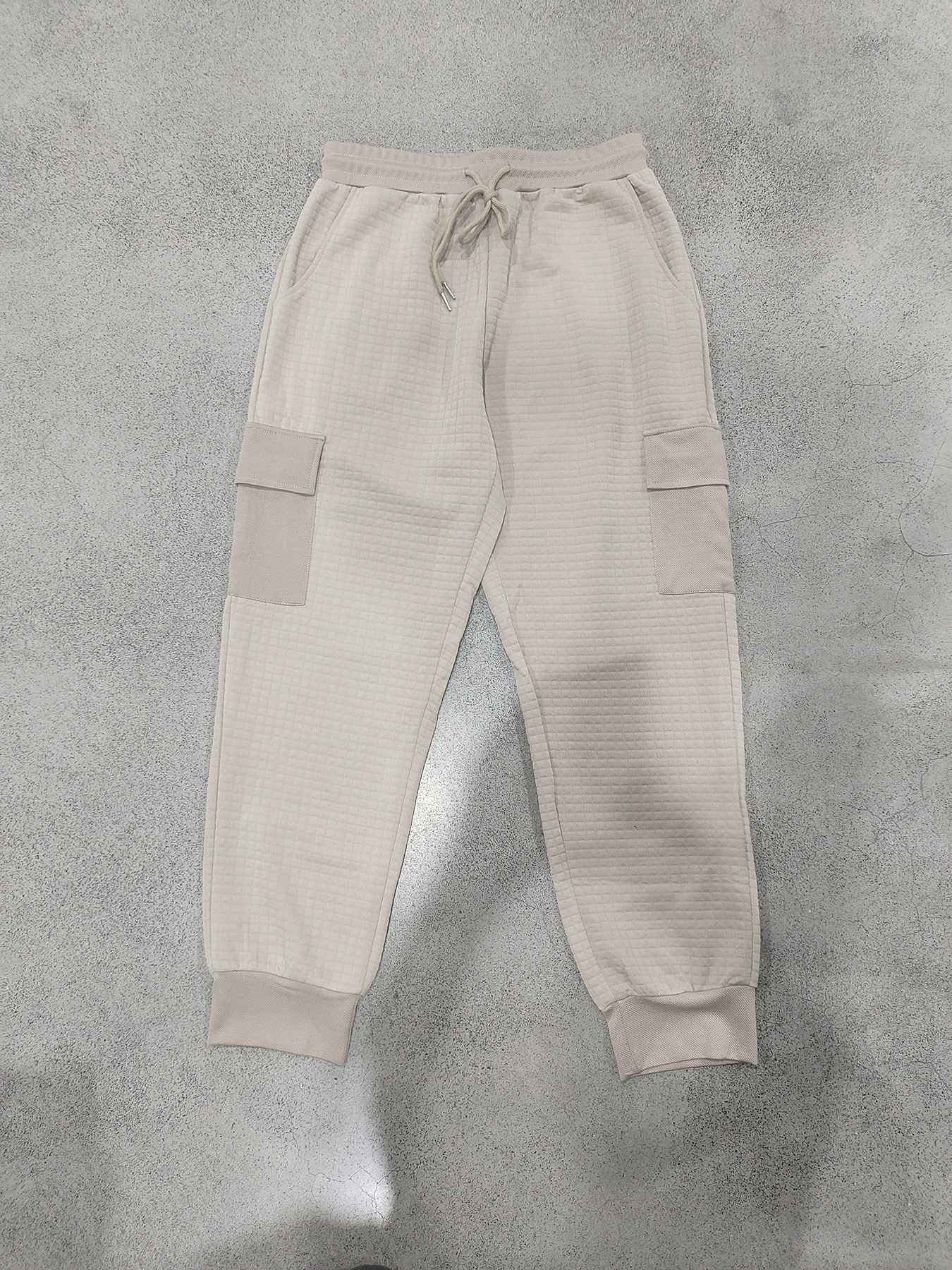 Men's Clothing  Pants Autumn Winter Fashion Casual Heavyweight Small Check Loose Jogger Sweatpants Waffles