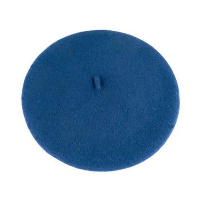Boina de lã sintética quente de inverno feminina meninas artista francesa gorro chapéu vermelho preto roxo bege laranja Kawaii bonés de topo plano aquecedores