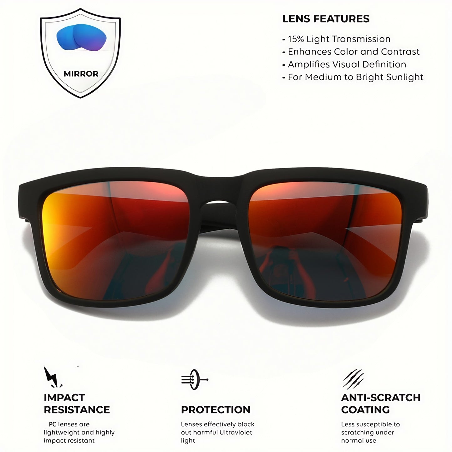 4PCS Square Sports Sunglasses with Designer Temple Pattern - UV400 for Men Women, Beach Vacation