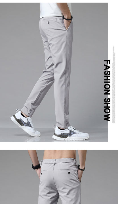 5 Colors Spring Summer Ultra-thin Men's Stretch Slim Straight Casual Pants High Quality Fashion Breathable Golf Sports Trousers