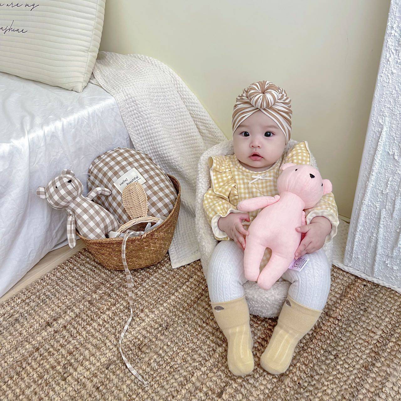 2024 New Little Bear Cloth Art Doll Cute and Creative Cloth Doll Doll Doll Adorable Baby Comfort Toy