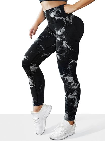 Women's Seamless Tie-dye Yoga Pants High Waist Soft Comfortable Gym Fitness Sportswear Workout Leggings Tights