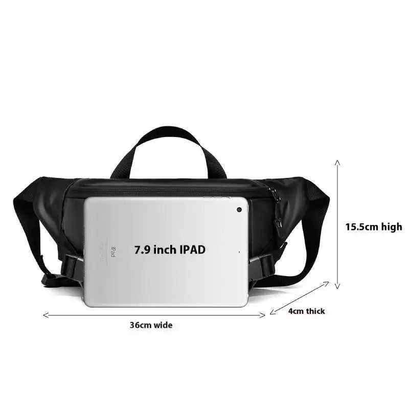 Men Multifunctional Chest Bag Solid Color New Messenger Bag Versatile Portable Shoulder Bag Large Capacity Crossbody Bag