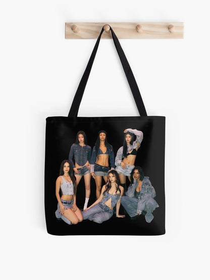 Korean Kpop Katseye Tote Bag Shopping Bag Print Original Design White Unisex Travel Canvas Casual Bag Commuting Portable Handbag