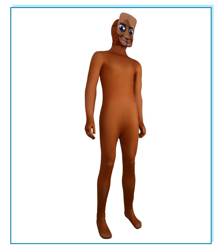 Tung Tung Tung Sahur Adult Cosplay  Cartoon Jumpsuit Bodysuit Halloween Carnival Party Costume
