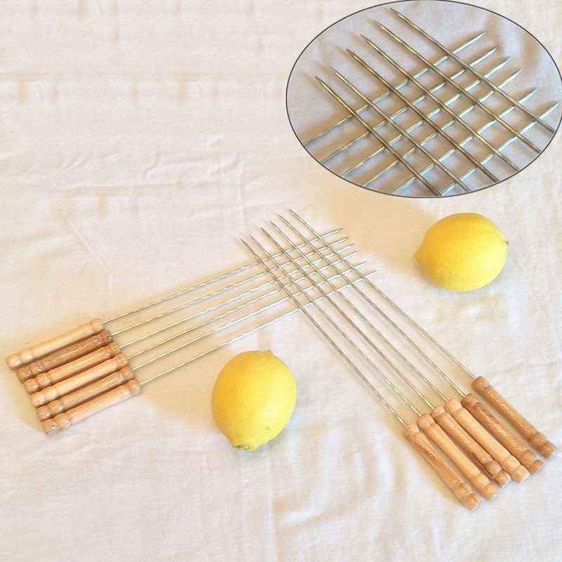 10PCS Twisted Barbecue Skewers Set 30cm Stainless Steel BBQ Skewers for Grilling Cooking Camping Picnic Party