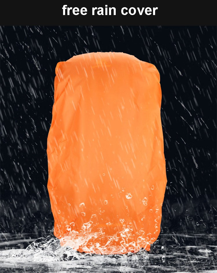 Mochila de acampamento em nylon 70L, bolsa de viagem com capa de chuva, mochila para caminhada ao ar livre, mochila de montanhismo, bolsas de ombro masculinas, bagagem