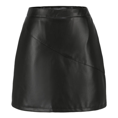Women's Black Small Stretch PU Skirt, Fashion Casual Short Skirts,  Brown Gray Leather Skirts of Women 2026